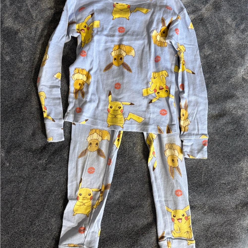 Pokemon Pikachu Pajama Set - Light Blue and Yellow